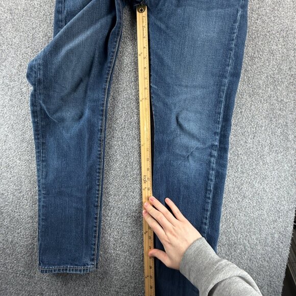 Levis 502 Premium Blue Denim Jeans Leather Patch Cotton Blend ACTL 31X30.5 - Picture 6 of 16